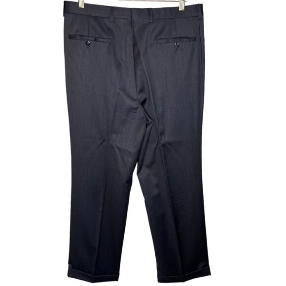 The Rodin Collection Mens Dark Gray Dress Slacks Wool Pleated Front Size 36 x 30 - Picture 2 of 16